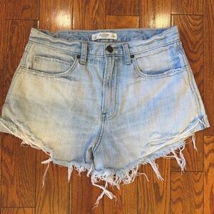 Abercrombie & Fitch Light Wash Distressed Denim Shorts Size 2